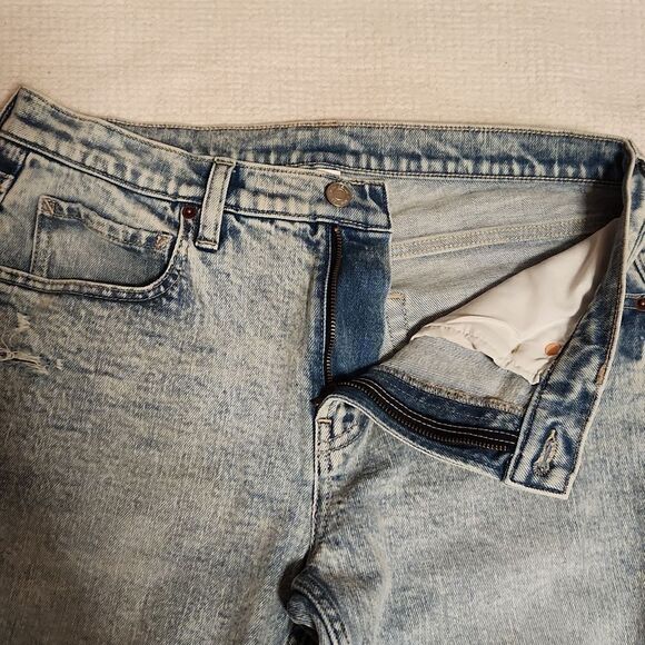 Gap light wash/acid wash distressed high-rise boho straight leg ankle  jeans - Picture 11 of 11